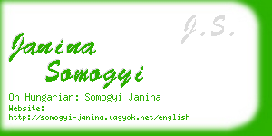 janina somogyi business card